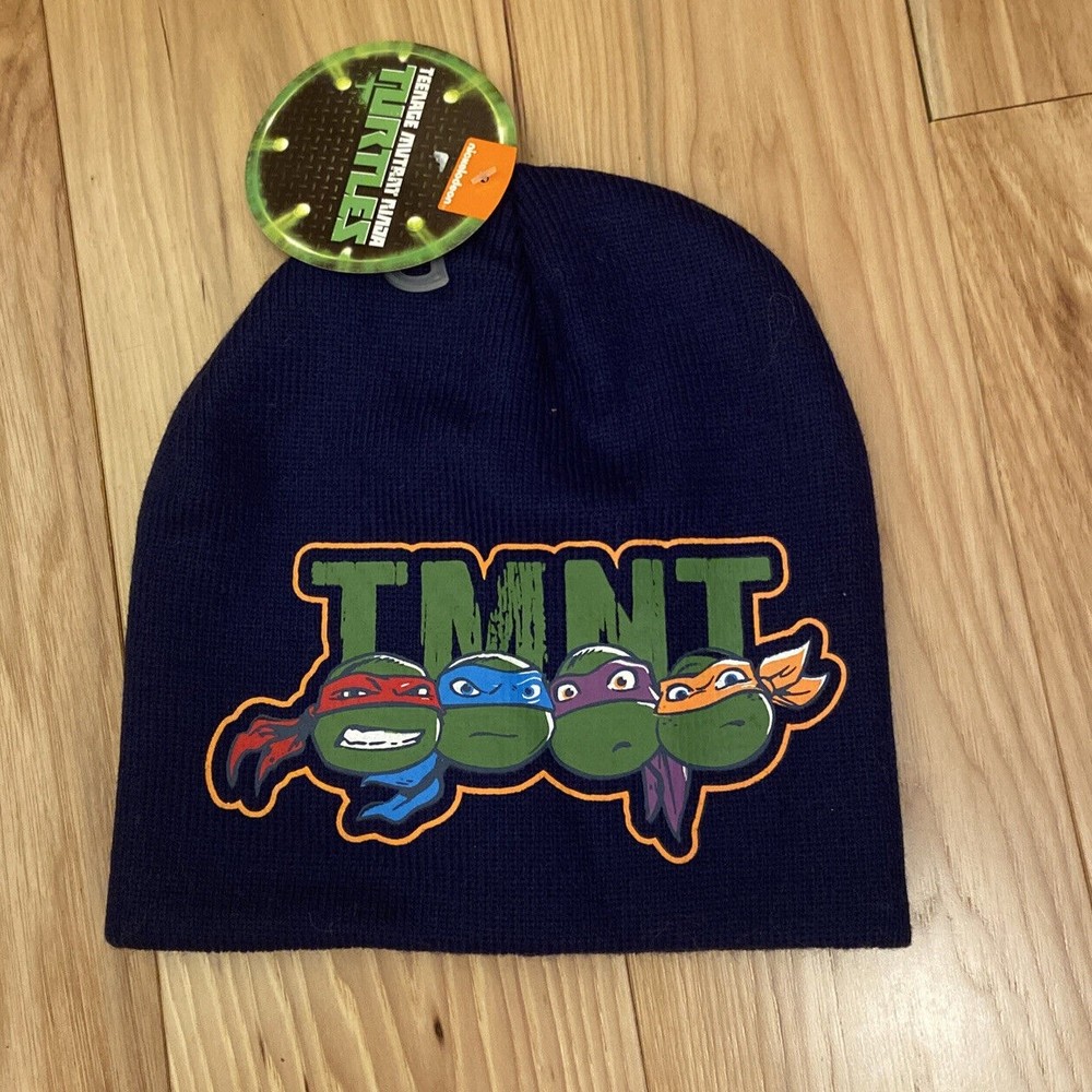 Teenage Mutant Ninja Turtles Kids Navy Knit Beanie Skull Cap One Size TMNT Hat